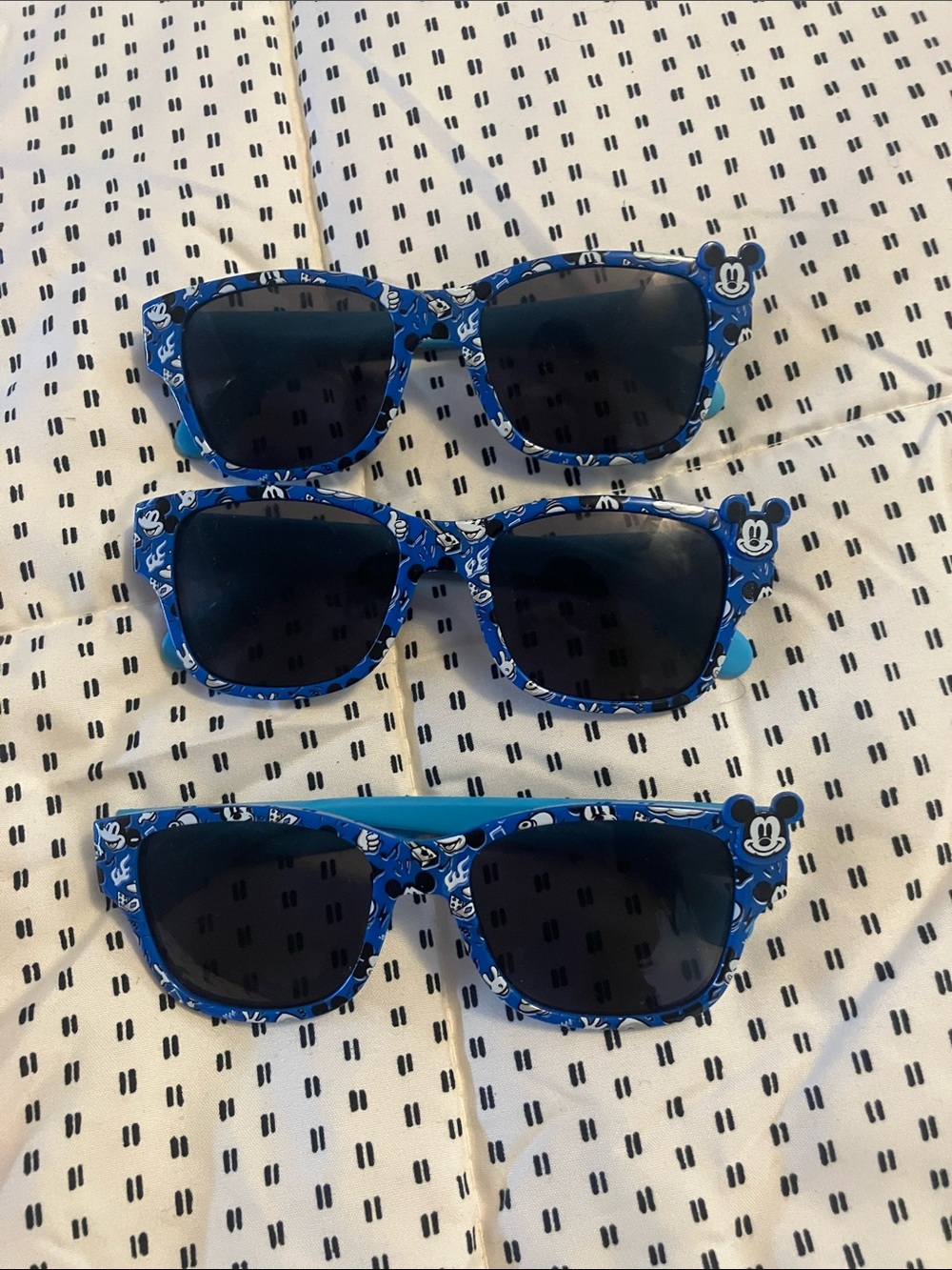 Blue Mickey Mouse Pattern Kids Sunglasses - 3 Pack